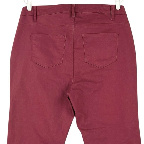 Jessica London Women's Stretch, Burgundy Denim Jeans Size 16W Mid Rise Regular - Picture 4 of 12